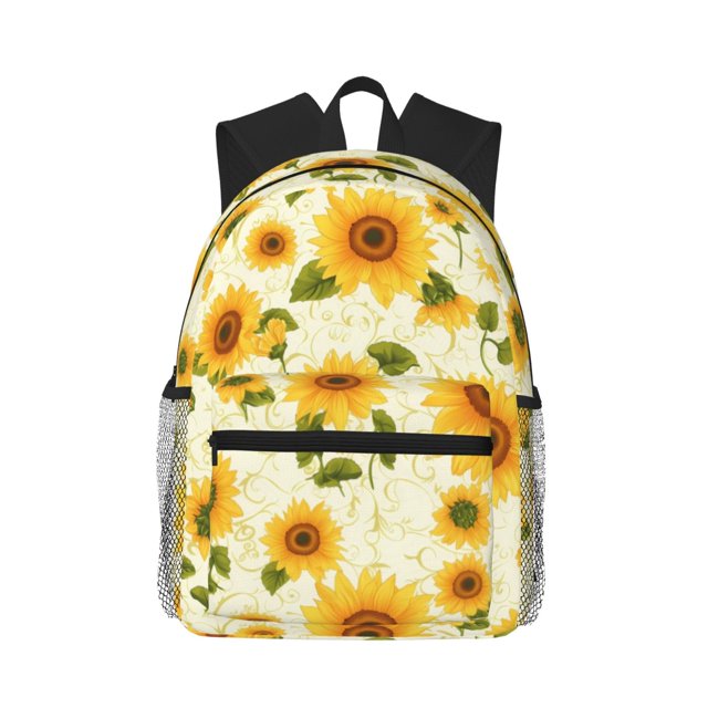 Fotbe European-style Pattern Sunflower Mochila Ligera Casual para Laptop para Hombres y Mujeres, Mochila Impermeable de Uso Diario, Mochila para Universidad