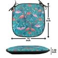 thumbnail image 5 of Flamingo Chair Seating Cushion Set of 4, Colorful Interpretation of Animals and Heart Leaves Swirls Motifs Ornamental, Seat Pads for Office with Anti-slip Backing, 16"x16", Multicolor, by Ambesonne, 5 of 7