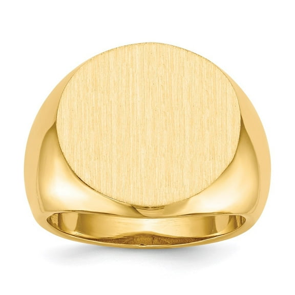 Auriga 14K Yellow Gold 18.0x18.0 mm Open Back Mens Signet Ring for Mens Size 10
