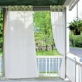 thumbnail image 4 of HAOAN Rideau Extérieur pour Patio Beige Aspect Lin Semi-Transparent Rideaux Imperméables Filtrant la Lumière Voile à Illets pour Pergola Balcon Piscine Intérieur W52 x L84, 4 of 7