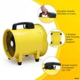 thumbnail image 3 of Explosion Proof Industrial Bathroom Ventilation Fan – 10 Inch Axial Blower, 3300 RPM, 7 Blades, IP44 Waterproof, Heavy Duty Portable Utility Exhaust with 33FT/10M Flexible Duct Hose – Ideal for Baseme, 3 of 7