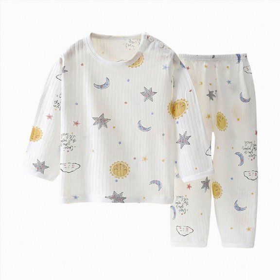 NOLDARES Little Boys Pajamas Sets Dinosaur Cotton 2 Piece Toddler Clothes Kids Pjs Sleepwear,White,6-7 Y