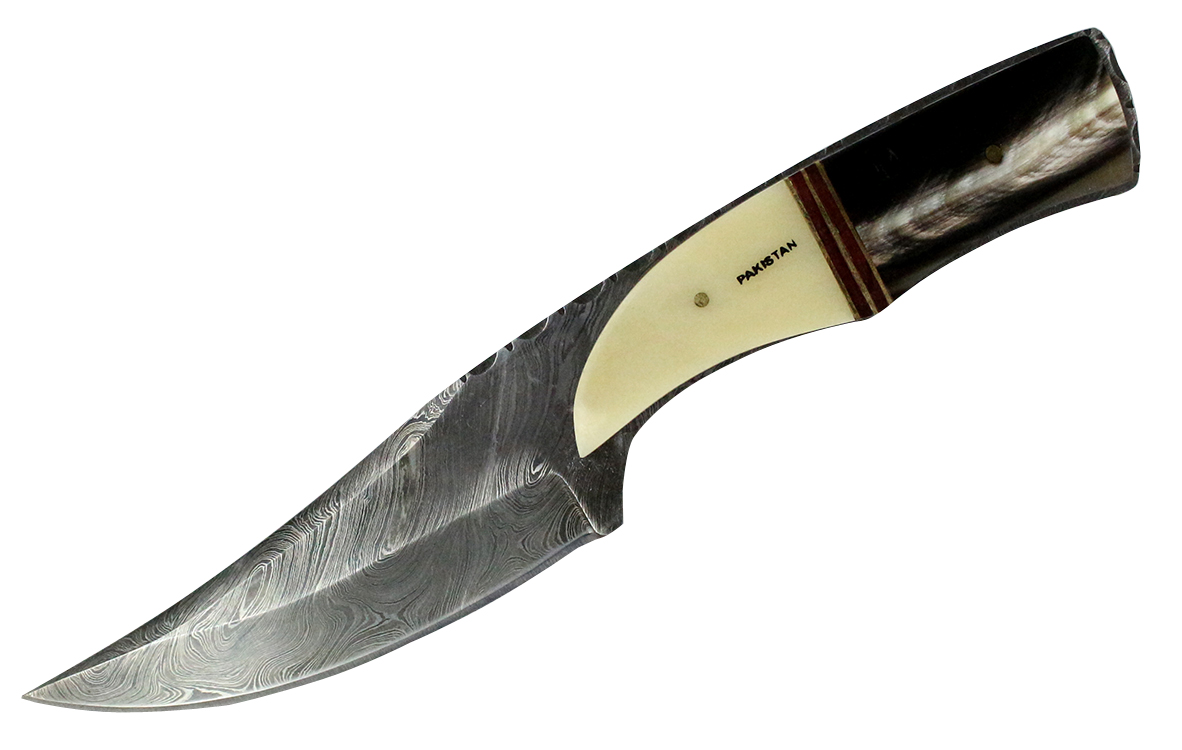 8.5' Hunting Knife Damascus Skinner Bone Handle Series Leather Sheath