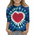 thumbnail image 1 of Haut/chemise Décontracté(E) pour Enfants à Col Rond, Manches Trois Quarts, Imprimé Love, 1 of 5