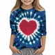 thumbnail image 2 of Blusas y camisas de cuello redondo y manga larga para niños, blusas/camisas de poliéster con estampado de corazones, mangas 3/4 y cuello redondo, elegantes e informales., 2 of 5