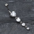 thumbnail image 3 of Brilliant Heart Cascade Belly Ring-Clear Gem, 3 of 3