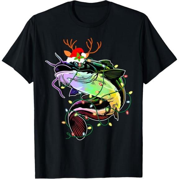Merry Fishmas Santa Fishing Lovers Funny Fisherman Christmas T-Shirt