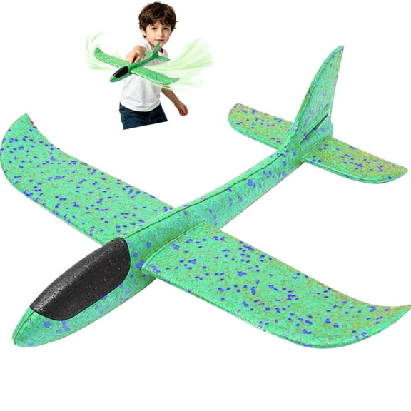 Foam Airplanes for Kids, 13.3" Throwing Glider Planes, Flying Styrofoam Airplane Toys for Boys & Girls, Outdoor Sports Play Toys