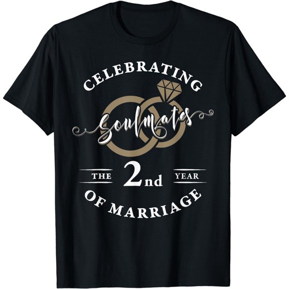 2nd Year Wedding Anniversary 2nd Marriage Couples Matching T-Shirt