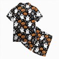 thumbnail image 6 of CAUYDY Girls Halloween Satin Pajamas Set Short Sleeve Sleepwear Button Down Loungewear 2 Piece Pjs Shorts Set,8-9 Y, 6 of 6