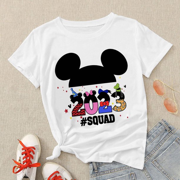 Disney Minnie Mouse Princesses Women's T-shirt 2023 Fashion Sweet Style Cute Girl Clothes Summer Casual Vacation Female T ShirtKids-4T(1pc) Gao Jinjia LED