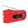 thumbnail image 1 of AM/FM Emergency Radio with Solar and Hand Crank, SOS Alarm, 4 Modes Flashlight (red), 1 of 5