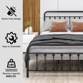thumbnail image 4 of Black Iron Platform Bed Frame Queen Size with Vintage Headboard and Footboard, Metal Queen Bed Frame Mattress Foundation with 600LBS Load Capacity, No Box Spring Required, Space Saving Design, 4 of 11
