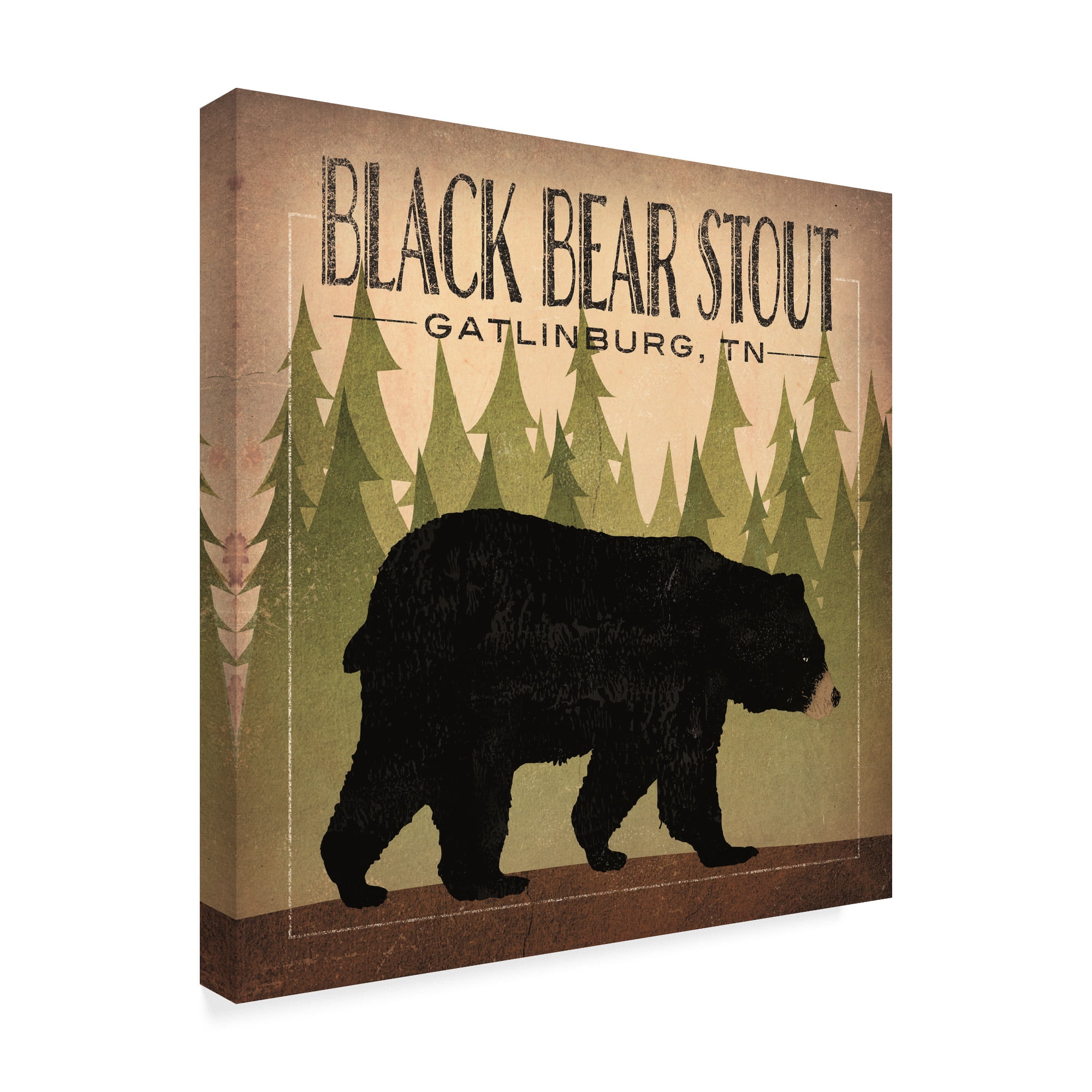 Trademark Fine Art 'Take a Hike Bear Black Bear Stout' Canvas Art by Ryan Fowler