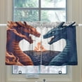 thumbnail image 4 of Ryvnso Dragon in Fire Half Curtains Sets Tier 2 Panels Short Curtain Rod Pocket 27"W x 24"L, 4 of 7