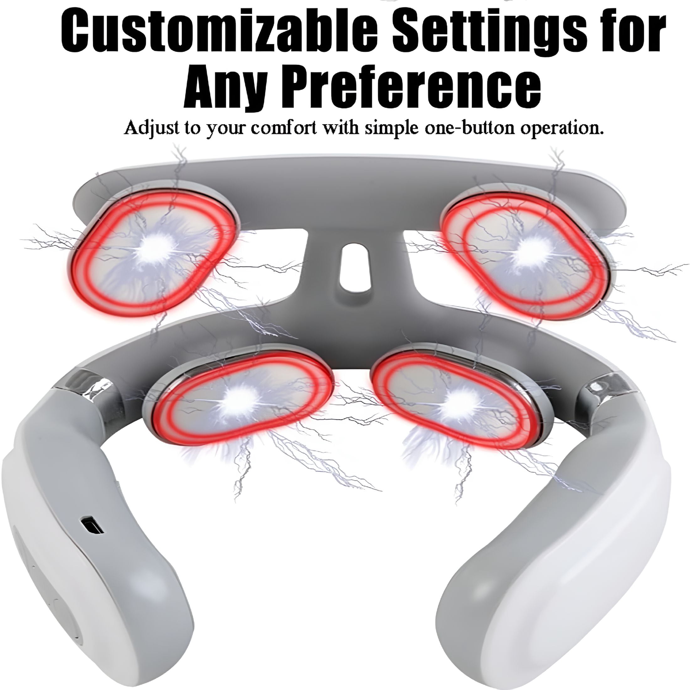 OITY Neck Massager with Heat-6 Modes&15 Intensities,4-Head Vagus Nerve Device for Deep Muscle&Shoulder Pain Relief