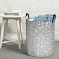 thumbnail image 6 of Sikiie Silver Mosaic Print Round Dirty Clothes Basket, Waterproof Standing Foldable Storage Basket, for Laundry Room, Bedroom, Bathroom Storage-Small, 6 of 6