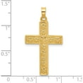 thumbnail image 4 of 14K Yellow Gold Polished And Textured Floral Cross Pendant (Width 19.7) (Length 35.9) - Jbsp, 4 of 5