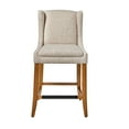 thumbnail image 2 of Better Homes & Gardens Windsor Upholstered Wingback Counter Stool 2 Pack, Wheat, 2 of 6