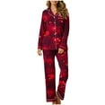 thumbnail image 2 of FDGIU Valentine's Day Sleepwear for Women - 2 Piece Long Sleeve Pajama Set with Heart Print Top Comfy Loungewear Set, 2 of 6