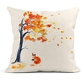thumbnail image 3 of ECZJNT Set of 4 Pillow Cases Watercolor Autumn Tree Yellow and Orange Leaves Red Fluffy Cute Throw Pillowcase Cover Cushion Case Home Decor 16x16 inch, 3 of 5