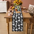 thumbnail image 2 of Halloween Ghosts Table Runner 70 Inches Long Farmhouse Dress Scarves, Fall Horror Spooky Textured Black Dining Tablerunner for Coffee Table/Kitchen Island/Party Décor, 13" x 70", 2 of 8