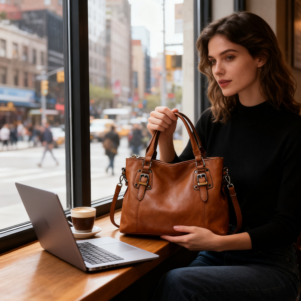 Vintage Purses and Handbags PU Leather Fashion Hobo Bag with Adjustable Shoulder Strap Ladies Hand Bag for Women Work Shopping Travel (Brown)