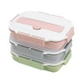 thumbnail image 5 of Matoen Bento Box Adult Lunch Box Stainless Steel Multi Layer Insulated Bento Food Storage Container 1000ml, Pink, 5 of 8