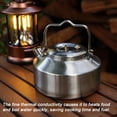 thumbnail image 3 of Outdoor Stainless Steel Kettle Locking Handle Camping Hung Pot Portable Coffee Pot Picnic Cooker 1L, 3 of 8