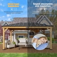 thumbnail image 5 of Erommy Hardtop Wood Gazebo for Patio, Outdoor Cedar/Spruce Pergola with Metal or Asphalt Roof, All-Weather Backyard Shelter Asphalt Roof 12'x16', 5 of 5