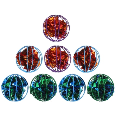 OFFIGAM 8pcs Interactive Cat Toys with Crinkle Sound, Assorted Colors for and Exercise