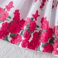 thumbnail image 6 of Hiijoy Little Girls Outfits Rose Print Dress & Ruffle Short Sleeve Shirt, Sizes 6-7Y, 6 of 7