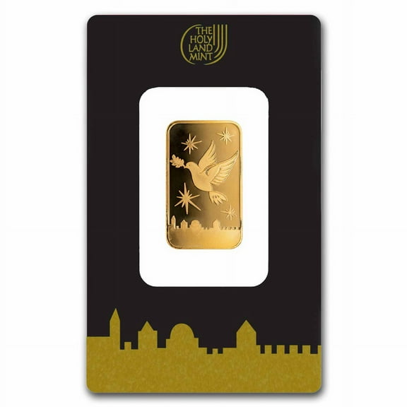 10 gram Gold Bar - Holy Land Mint Dove of Peace (In Assay)