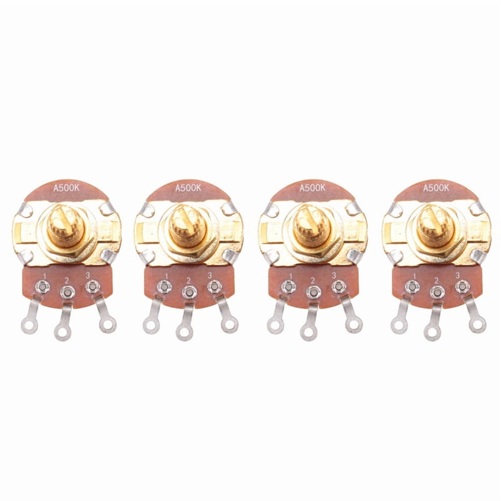 Shaft Full Metric Sized Control Pots A500K Audio Taper Potentiometers Pot for Electric Guitar (Set of 24)