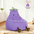 thumbnail image 7 of SUMELL 31 Inch Eggplant-Shaped Bean Bag Sofa Chair, Cute Cartoon Sofa with Washable Cover, Mini Chair for Living Room, Playroom, Purple, 7 of 7