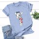 thumbnail image 2 of Blusa informal de manga corta con estampado de cuello redondo para mujer Pompotops  hfajkhk127517, 2 of 4