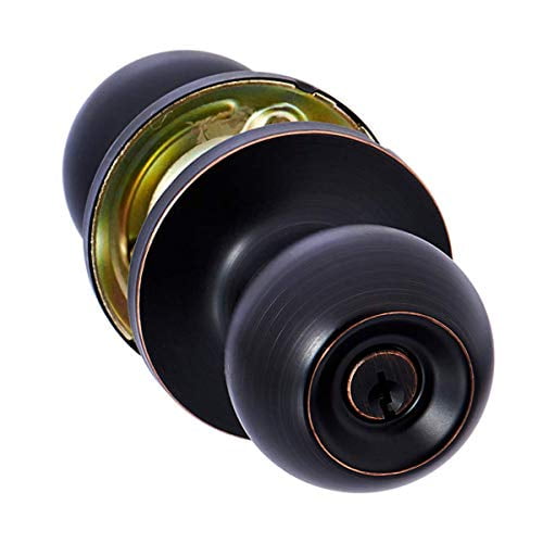 Photo 1 of Exterior Door Knob With Lock, Standard Ball, Oil Rubbed Bronze