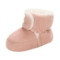 thumbnail image 4 of Newborn Baby Girls Cotton Soft Sole Winter Warm Snow Boots Infant Toddler Mid Calf Snow Boots For Baby Girls 0-18 Months, 4 of 11