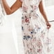 Femmes Été Dresses Casual Bohème V-Cou Volants Floral Imprimé Longue Maxi Robe Dames à Manches Courtes Plage Dresses – image 4 sur 7