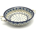thumbnail image 1 of Polish Pottery Baker - Round with Handles - Medium - Silver Lace, 1 of 4