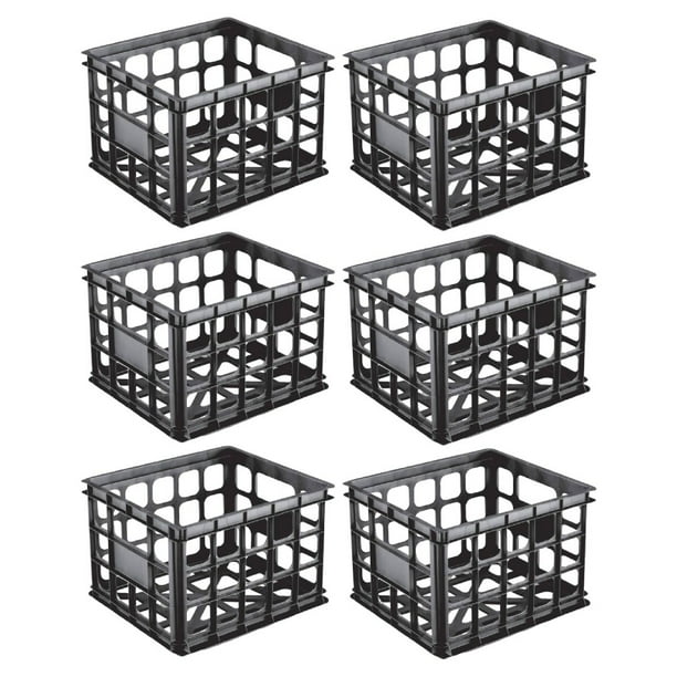 Sterilite Storage Crate Box 1692 Plastic Heavy Duty File Folder Milk Crate Integrated Handles