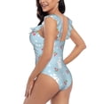 thumbnail image 5 of Yiaed Easter Rabbit Print Women's Ruffled One Piece Swimsuit V Neck Swimwear Slimming Monokini for Woman-Medium, 5 of 8