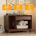 thumbnail image 5 of Litter Box Enclosure with Sliding Door, Modern Indoor  House Furniture for Living Room, Walnut, 5 of 6