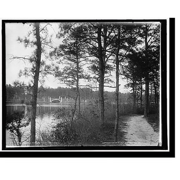 Historic Print, Lake, Georgian Court, Lakewood, N.J., 16" x 20"