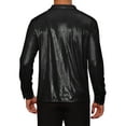 thumbnail image 3 of INSPIRE CHIC 70s Disco Shirts for Men's Long Sleeves Button Down Party Costume Metallic Shirt 2XL Black, 3 of 5