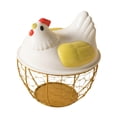 thumbnail image 2 of Cesta para almacenar huevos, soporte para huevos frescos, artículos decorativos de cocina con tapa, cesta redonda para recoger huevos, contenedor para Amarillo, 2 of 8