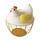 thumbnail image 3 of Cesta para almacenar huevos, cesta para recoger huevos, almacenamiento decorativo de cocina, recipiente redondo rústico para huevos, contenedor para Amarillo, 3 of 8