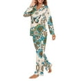 thumbnail image 5 of DISNIMO Butterfly Mandala Flower Printed Pajama for Women 2 Piece Pj Sets Long Sleeve Top Wide Leg Pants Lounge Set with Pocket Button Down Sleepwear Casual Comfywear, Available in Plus Size, L, 5 of 7