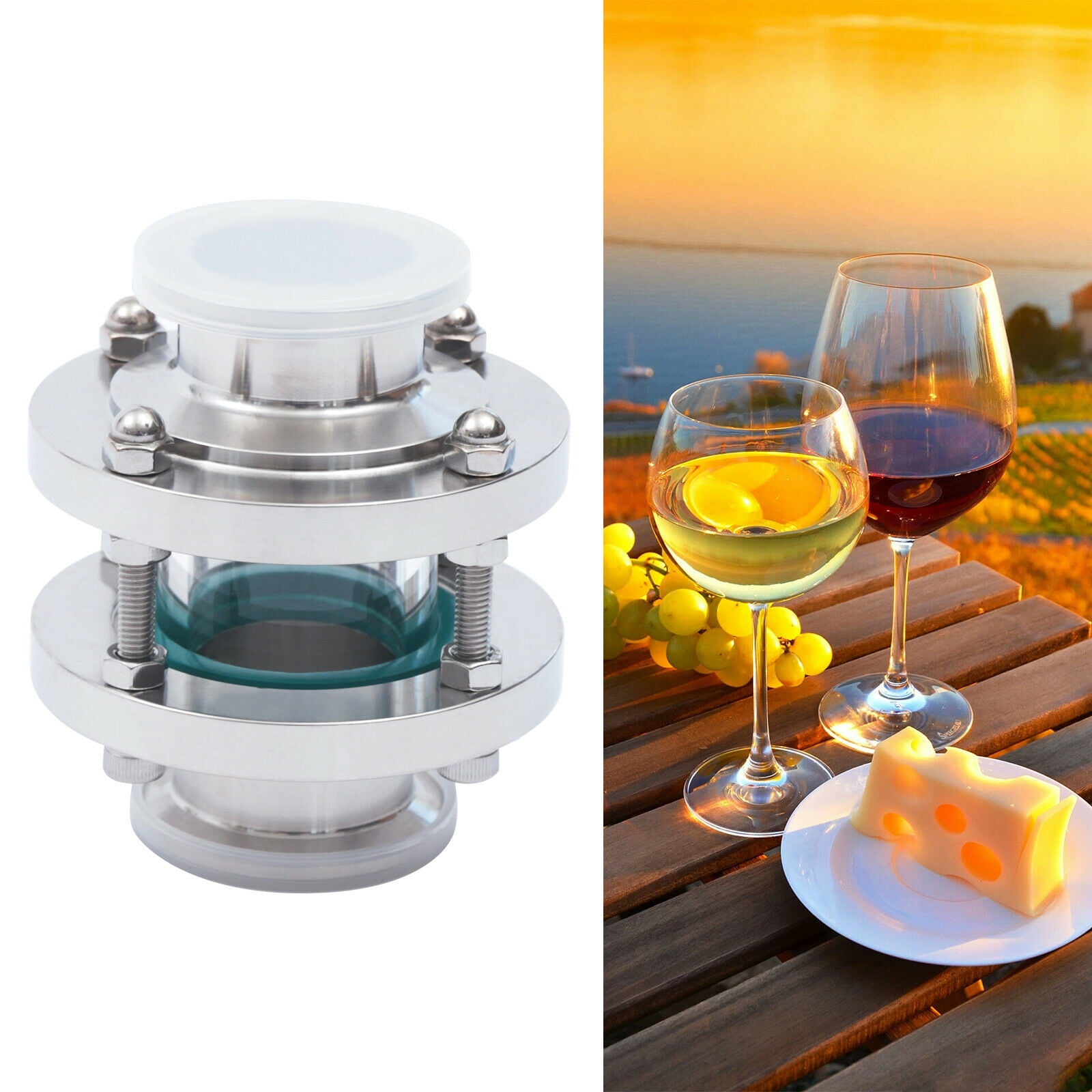 OUKANING Sanitary Sight Glass Tri Clamp Ferrule 304 Stainless Steel