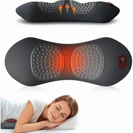 3 in 1 Back Massager | Heated Vibrating Memory Foam Cushion with Adjustable Straps for Office Chair, Car Seat & Home Travel